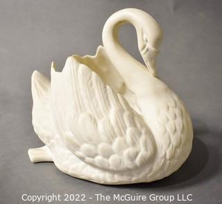 Vintage Boehm Porcelain White Swan Planter or Dish.