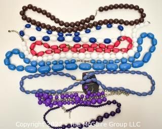 Group of Bright Lucite & Plastic Bead Necklaces