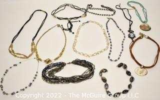 Group of Vintage Costume Jewelry Necklaces.