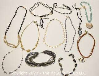 Group of Vintage Costume Jewelry Necklaces.