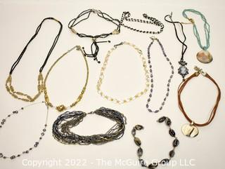 Group of Vintage Costume Jewelry Necklaces.