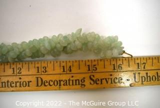 Triple Strand Jade Chip Necklace.  Measures 17" long. 0085CC