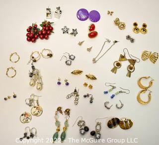 Group of Pierced Costume Jewelry Earrings.