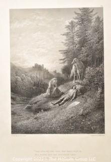 Unframed Black & White Engraving by A. Willmore of Gustave Dori Illustration.  