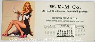 Earl Moran Pin-up Calendar Cards or Ink Blotters Made by Brown & Bigelow, c. 1940s-1950s, for WKM Oil Field & Pipe Line Co.  Includes Life Magazine with Article About Artist.