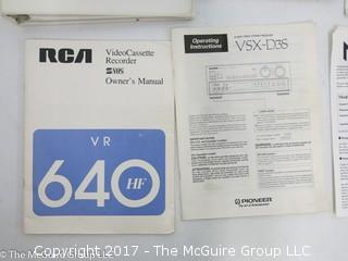 HIGH END AUDIO: Large collection of stereo components, speakers, remotes and connectors including BOSE, SONY, CRUTCHFIELD, NHT, PIONEER, PROSCAN, KOSS, JVC, AND RCA