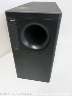 HIGH END AUDIO: Large collection of stereo components, speakers, remotes and connectors including BOSE, SONY, CRUTCHFIELD, NHT, PIONEER, PROSCAN, KOSS, JVC, AND RCA