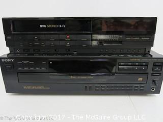 HIGH END AUDIO: Large collection of stereo components, speakers, remotes and connectors including BOSE, SONY, CRUTCHFIELD, NHT, PIONEER, PROSCAN, KOSS, JVC, AND RCA