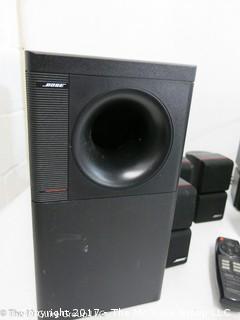 HIGH END AUDIO: Large collection of stereo components, speakers, remotes and connectors including BOSE, SONY, CRUTCHFIELD, NHT, PIONEER, PROSCAN, KOSS, JVC, AND RCA