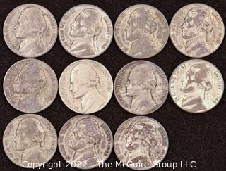 Coins: (11) Jefferson War Nickels (1942-1945)