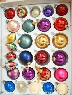 Group of Vintage Hand Painted Mercury Glass Christmas Ornaments