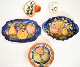 Group of Hand Painted Porcelain Serving Items.