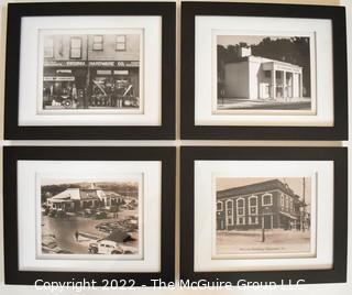 Set of Four (4) Framed Under Glass Black and White Vintage Photographs Arlington Landmarks. Each measure 13” x 16”.