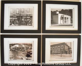 Set of Four (4) Framed Under Glass Black and White Vintage Photographs Arlington Landmarks. Each measure 13” x 16”.