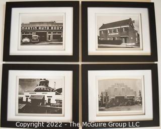 Set of Four (4) Framed Under Glass Black and White Vintage Photographs Arlington Landmarks. Each measure 13” x 16”.