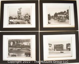 Set of Four (4) Framed Under Glass Black and White Vintage Photographs Arlington Landmarks. Each measure 13” x 16”.