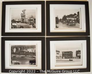 Set of Four (4) Framed Under Glass Black and White Vintage Photographs Arlington Landmarks. Each measure 13” x 16”.