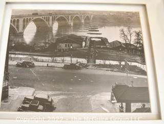 Set of Four (4) Framed Under Glass Black and White Vintage Photographs Arlington Landmarks. Each measure 13” x 16”.