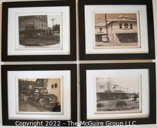 Set of Four (4) Framed Under Glass Black and White Vintage Photographs Arlington Landmarks. Each measure 13” x 16”.