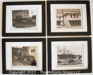 Set of Four (4) Framed Under Glass Black and White Vintage Photographs Arlington Landmarks. Each measure 13” x 16”.