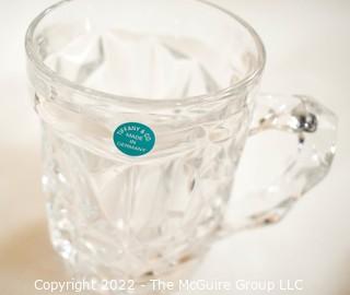 Set of (4) Clear Crystal Tiffany & Co. Rock-Cut Beer Mugs with Faceted Cuts Throughout, New in Gift Box.