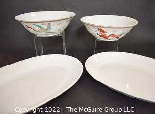 Four (4) Porcelain Serving Items.