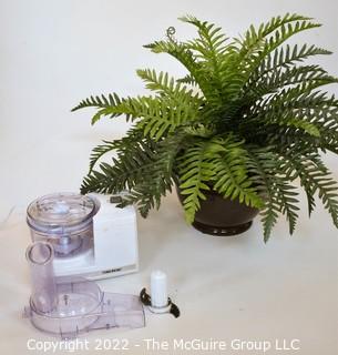 Farberware Food Processor and Faux Fern Plant. 