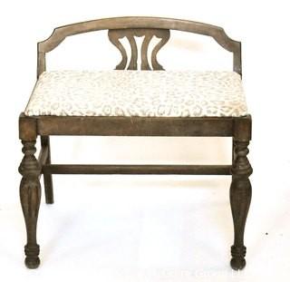 Small Upholstered Bench or Seat.  Measures 14" x 17" x 23"