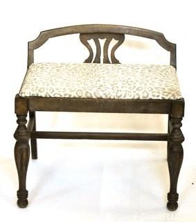 Small Upholstered Bench or Seat.  Measures 14" x 17" x 23"