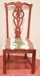 Regency Chippendale Dining Chair with Upholstered Seat.  