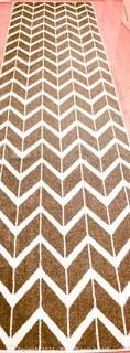 Herringbone Patterned Runner Rug.  Measures 31" x 120".