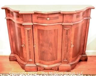 Hekman Furniture Company Cabinet Console or Server with with Inlaid Decoration.  Measures 16" x 34" x 49".