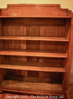 Vintage Oak Two Door Display Bookcase or Library Cabinet.  Measures 14" x 47" x 61". {Description Altered 2-24-22 @ 10:19am ET}