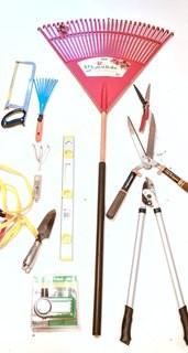 Group of Yard & Garden Tools Including Rake.