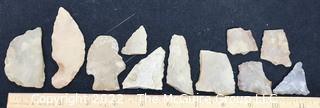  Collection of Authentic Hand Carved Native American Flint Arrowheads, Found by Owner in Texas and Arizona. 