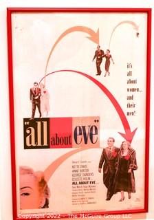 Framed Under Glass "All About Eve" Starring Bette Davis and George Sanders Lobby Card.  Measures 11" x 17".