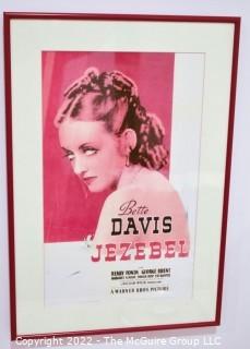 Framed Under Glass "Jezebel" 1938 Film Starring Bette Davis, Henry Fonda & George Brent.  Measures 11" x 17".