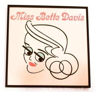 Framed Vintage Vinyl Record Album "Miss Bette Davis" - EMI Records EMA-778 UK import 1976