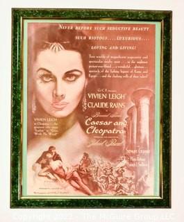 Framed Under Glass Lobby Card of "Caesar and Cleopatra" Starring Vivian Leigh and Claude Rains. Measures 13" x 16".