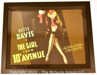 Framed Under Plexiglass Lithograph Numbered Print from The Movie “The Girl from 10th Avenue” Starring Bette Davis with Certificate of Authenticity from the RE Society LTD.  Measures 28" x 35".