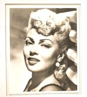 Framed Under Glass Large Format Black & White Photo of Lana Turner, Soicher Marin. Measures 28 1/2" x 32 1/2".