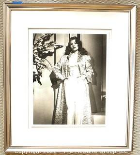 Framed Under Glass Large Format Black & White Photo of Rita Haywood, Soicher Marin. Measures 28 1/2" x 32 1/2". 