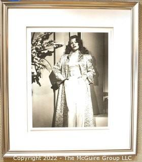 Framed Under Glass Large Format Black & White Photo of Rita Haywood, Soicher Marin. Measures 28 1/2" x 32 1/2". 