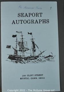 Lot 29.  Seaport Autographs.  49 items. Catalogs 1, 5-22, 24-27, 29-35, 102, 105-117; and 120-124; 1976-1987, 2006-2011.  The first catalog is modestly titled “Autographs Spring-1976” and was issued by “N. F. Boas” from Wilton, Connecticut; the title changed with later catalogs, as did the location from Mystic to Stonington.  Boas is none other than Dr. Norman F. Boas (1923-2016), Fellow of The Manuscript Society.  With a medical degree from Harvard attained by the time he was 22, Boas was in public health service, including a stint with NIH, taught at Yale, and later was in private practice.  After retiring from medicine, he was heavily involved with historical projects in his area and, of course, acquiring and selling manuscripts.  His research and publishing interests included Abraham Lincoln, First Lady Jane Pierce, and the noted anthropologist Franz Boas, his grandfather.       