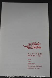 Lot 11.  Charles Hamilton.  164 items.  Auction catalogs 1-166, from May 16, 1963 to November 29, 1984 (missing nos. 69 and 158).  Most include separate list of prices realized.  The first auction was held at the Gotham Hotel, located on Fifth Avenue at 55th Street.  Auction 166 was held at the Omni Park Central, Seventh Avenue at 56th Street. 

Charles Hamilton Autographs. Catalogs.  43 items. In Catalog 25 is this information: “To avoid confusion in identifying our catalogs, we have decided to designate them all by number. Since we have issued ten large catalogs (1 to 10, inclusive), and fourteen Gray Octavos (A to O, inclusive, omitting the letter I), this catalog becomes Number 25. The next will be Number 26.” This group includes 1, 3, 4, 6-10, A, D, E, F, H, J, K, L, M, N, O, 25-46, 48, 49.  Unfortunately, the catalogs are not dated. Internal evidence suggests they are from the late 1950s to 1965.

Charles Hamilton Galleries.  1 item.  Catalog 1.  Postmark of Nov. 5, 1984.  Letter