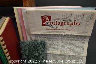 Lot 11.  Charles Hamilton.  164 items.  Auction catalogs 1-166, from May 16, 1963 to November 29, 1984 (missing nos. 69 and 158).  Most include separate list of prices realized.  The first auction was held at the Gotham Hotel, located on Fifth Avenue at 55th Street.  Auction 166 was held at the Omni Park Central, Seventh Avenue at 56th Street. 

Charles Hamilton Autographs. Catalogs.  43 items. In Catalog 25 is this information: “To avoid confusion in identifying our catalogs, we have decided to designate them all by number. Since we have issued ten large catalogs (1 to 10, inclusive), and fourteen Gray Octavos (A to O, inclusive, omitting the letter I), this catalog becomes Number 25. The next will be Number 26.” This group includes 1, 3, 4, 6-10, A, D, E, F, H, J, K, L, M, N, O, 25-46, 48, 49.  Unfortunately, the catalogs are not dated. Internal evidence suggests they are from the late 1950s to 1965.

Charles Hamilton Galleries.  1 item.  Catalog 1.  Postmark of Nov. 5, 1984.  Letter