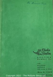 Lot 11.  Charles Hamilton.  164 items.  Auction catalogs 1-166, from May 16, 1963 to November 29, 1984 (missing nos. 69 and 158).  Most include separate list of prices realized.  The first auction was held at the Gotham Hotel, located on Fifth Avenue at 55th Street.  Auction 166 was held at the Omni Park Central, Seventh Avenue at 56th Street. 

Charles Hamilton Autographs. Catalogs.  43 items. In Catalog 25 is this information: “To avoid confusion in identifying our catalogs, we have decided to designate them all by number. Since we have issued ten large catalogs (1 to 10, inclusive), and fourteen Gray Octavos (A to O, inclusive, omitting the letter I), this catalog becomes Number 25. The next will be Number 26.” This group includes 1, 3, 4, 6-10, A, D, E, F, H, J, K, L, M, N, O, 25-46, 48, 49.  Unfortunately, the catalogs are not dated. Internal evidence suggests they are from the late 1950s to 1965.

Charles Hamilton Galleries.  1 item.  Catalog 1.  Postmark of Nov. 5, 1984.  Letter