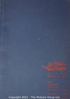 Lot 11.  Charles Hamilton.  164 items.  Auction catalogs 1-166, from May 16, 1963 to November 29, 1984 (missing nos. 69 and 158).  Most include separate list of prices realized.  The first auction was held at the Gotham Hotel, located on Fifth Avenue at 55th Street.  Auction 166 was held at the Omni Park Central, Seventh Avenue at 56th Street. 

Charles Hamilton Autographs. Catalogs.  43 items. In Catalog 25 is this information: “To avoid confusion in identifying our catalogs, we have decided to designate them all by number. Since we have issued ten large catalogs (1 to 10, inclusive), and fourteen Gray Octavos (A to O, inclusive, omitting the letter I), this catalog becomes Number 25. The next will be Number 26.” This group includes 1, 3, 4, 6-10, A, D, E, F, H, J, K, L, M, N, O, 25-46, 48, 49.  Unfortunately, the catalogs are not dated. Internal evidence suggests they are from the late 1950s to 1965.

Charles Hamilton Galleries.  1 item.  Catalog 1.  Postmark of Nov. 5, 1984.  Letter