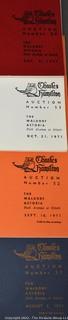 Lot 11.  Charles Hamilton.  164 items.  Auction catalogs 1-166, from May 16, 1963 to November 29, 1984 (missing nos. 69 and 158).  Most include separate list of prices realized.  The first auction was held at the Gotham Hotel, located on Fifth Avenue at 55th Street.  Auction 166 was held at the Omni Park Central, Seventh Avenue at 56th Street. 

Charles Hamilton Autographs. Catalogs.  43 items. In Catalog 25 is this information: “To avoid confusion in identifying our catalogs, we have decided to designate them all by number. Since we have issued ten large catalogs (1 to 10, inclusive), and fourteen Gray Octavos (A to O, inclusive, omitting the letter I), this catalog becomes Number 25. The next will be Number 26.” This group includes 1, 3, 4, 6-10, A, D, E, F, H, J, K, L, M, N, O, 25-46, 48, 49.  Unfortunately, the catalogs are not dated. Internal evidence suggests they are from the late 1950s to 1965.

Charles Hamilton Galleries.  1 item.  Catalog 1.  Postmark of Nov. 5, 1984.  Letter