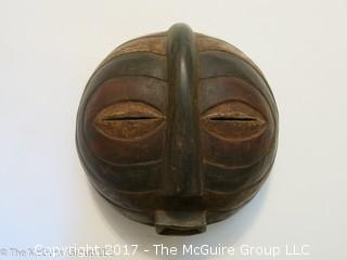 Wood Carved Face Mask; Tribal Art from the Democratic Republic of the Congo